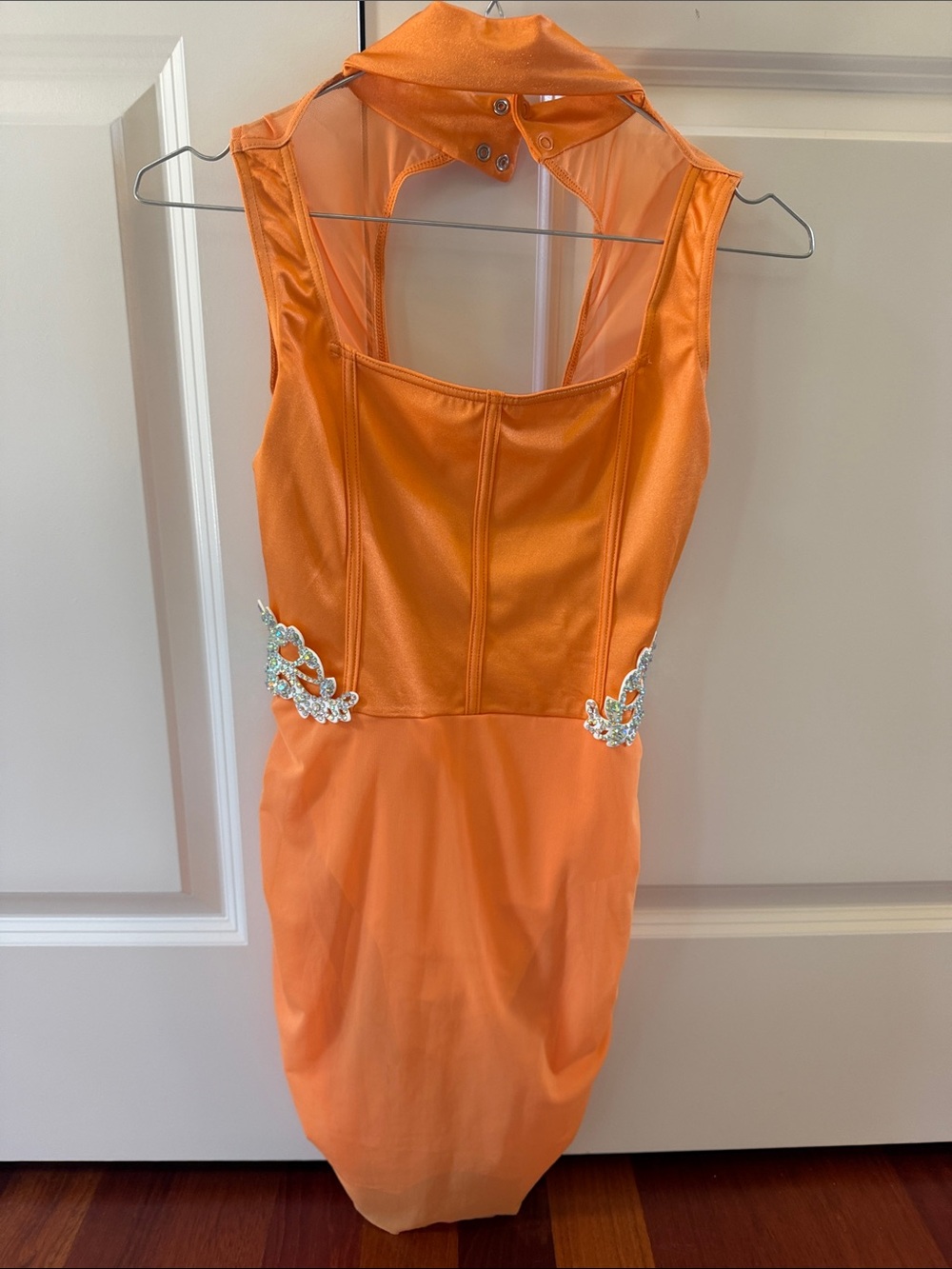 Weissman Orange Embellished Dance Costume